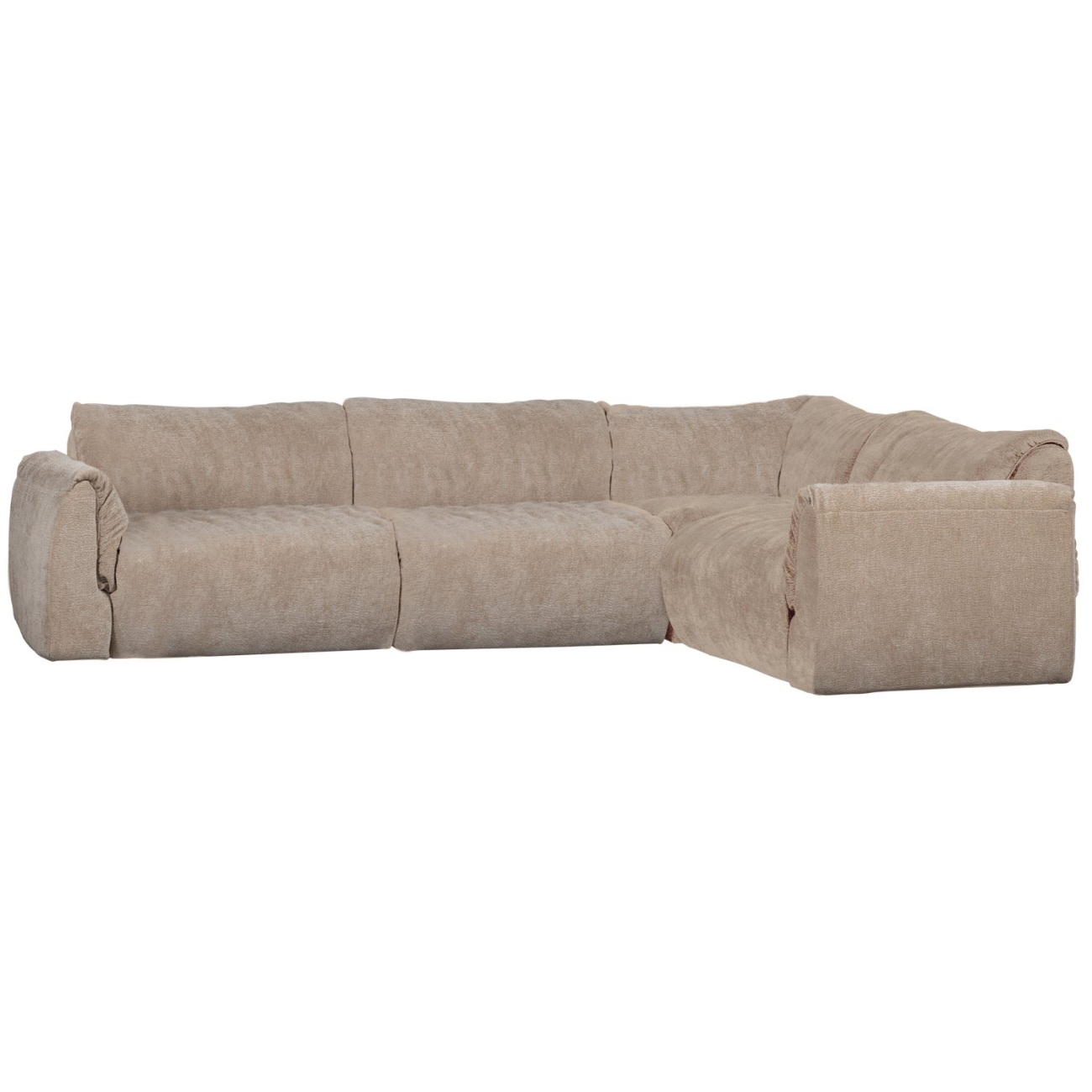 Ecksofa Baggy aus 3D-Chenille-Stoff Rechts, Sand Ecksofa Baggy aus 3D-Chenille-Stoff Rechts, Sand