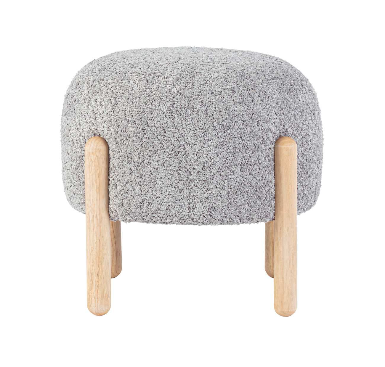 Hocker Dayla aus Boucle-Stoff, Grau