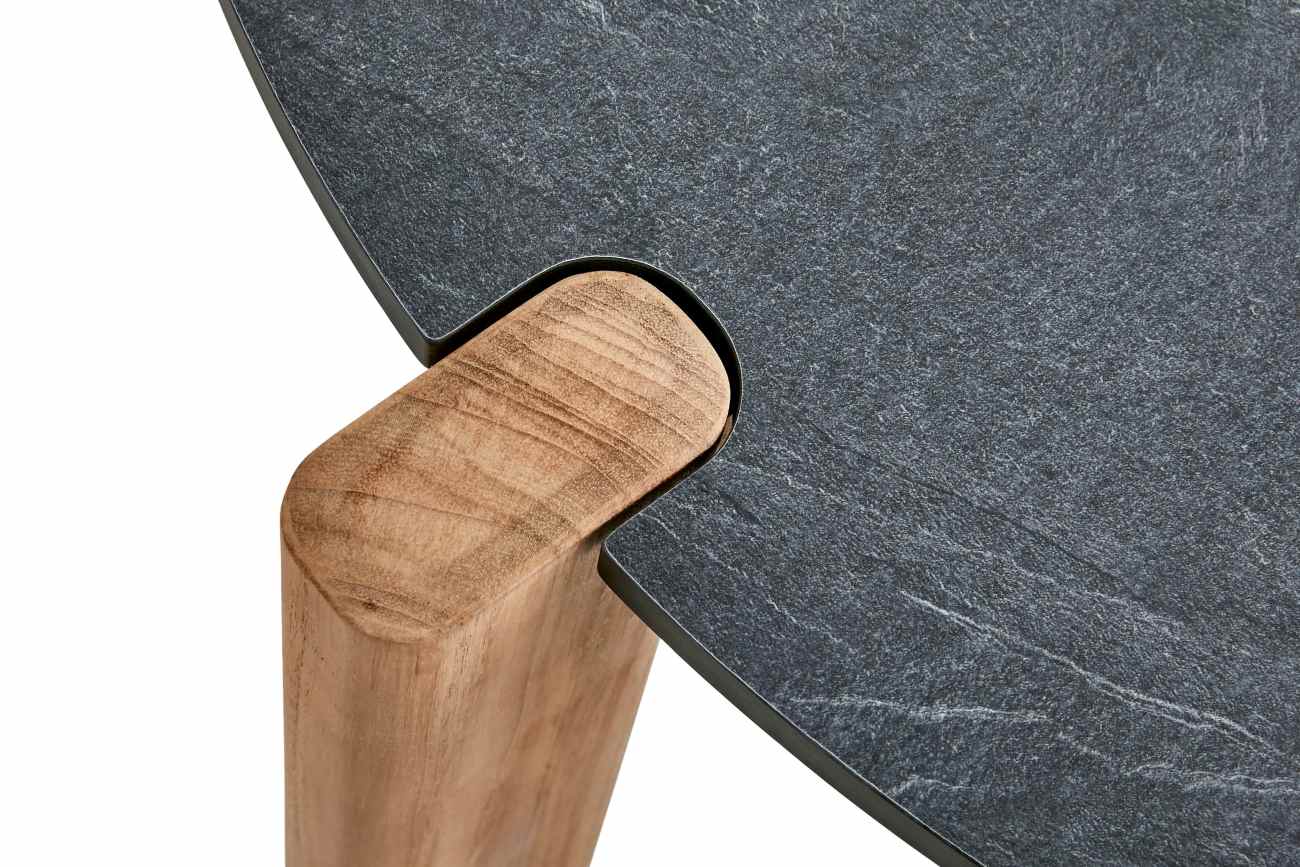 Gartencouchtisch Domino aus Teak, Ø 70 cm