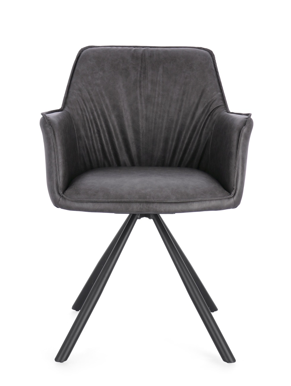 Esszimmerstuhl Breval 2er-Set aus Kunstleder, Grau