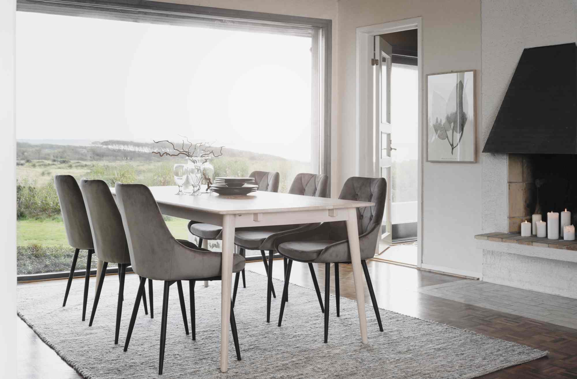 Esstisch Tyler 180x90cm, Eiche Weiß pigmentiert – stilvoller Blickfang für Ihr Zuhause.