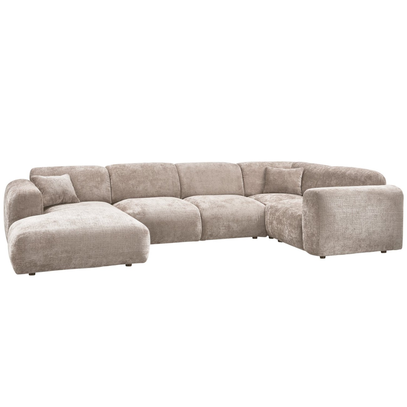 Ecksofa Cloud aus Chenille-Stoff Rechts, Natur Ecksofa Cloud aus Chenille-Stoff Rechts, Natur