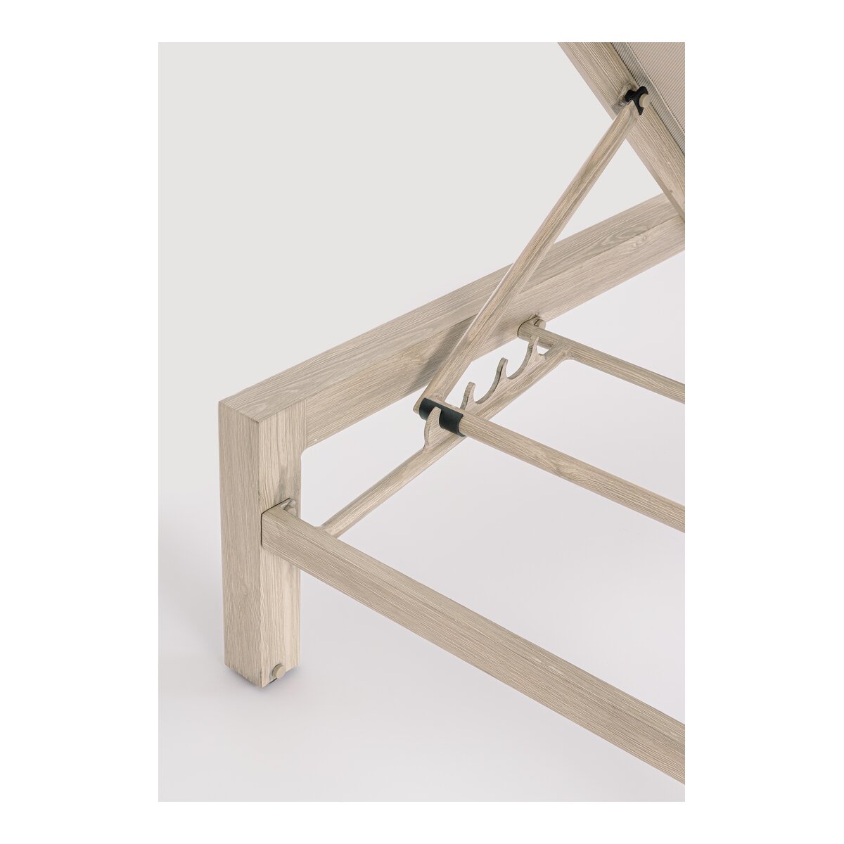 Gartenliege Skipper verstellbar - Textilene Hellbeige & Aluminium Natur mit Holz-Optik