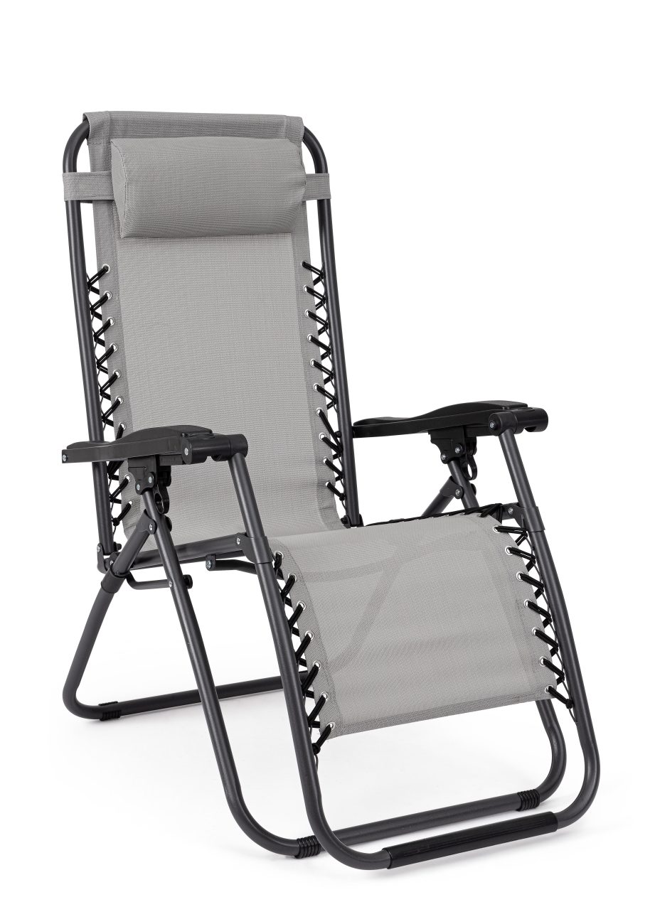 Liegestuhl Santana aus Metall, Hellgrau Liegestuhl Santana 2er-Set aus Metall, Hellgrau