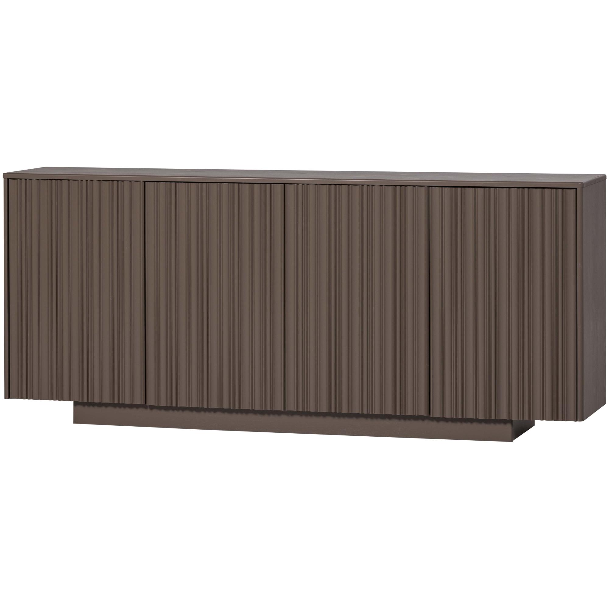 Sideboard Nova 200 cm Kiefer [FSC] Trüffle Braun - modern mit grafisch reliefierten Türen, 200 x 40 x 85 cm