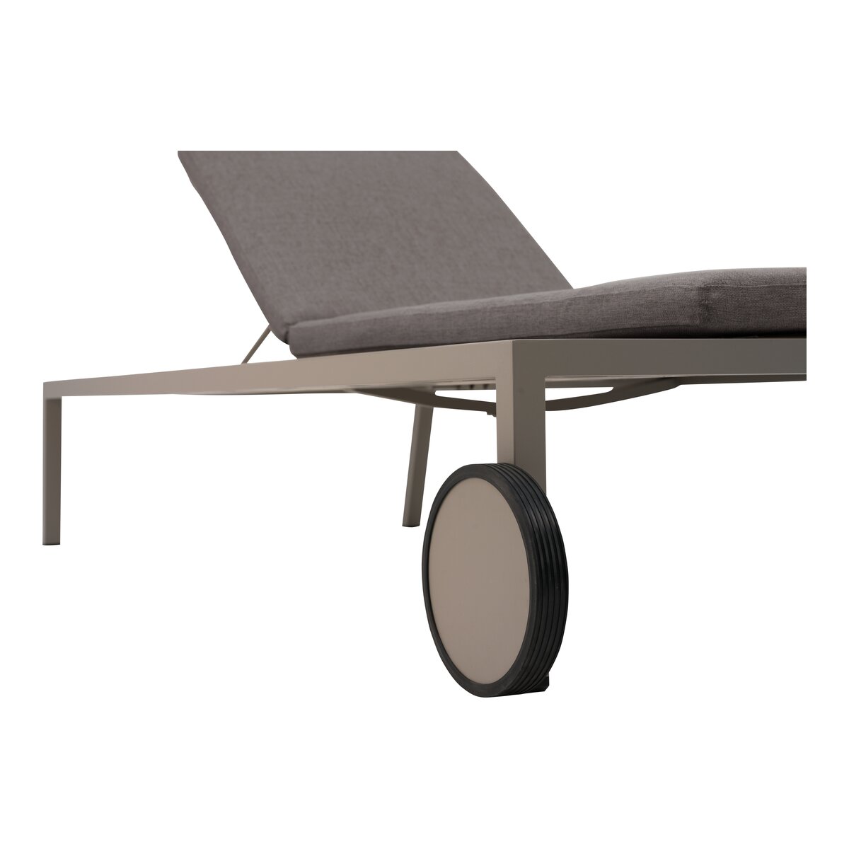 Sonnenliege Samvaro Khaki/Grau - mit integrierter Ablage aus Aluminium & Olefin