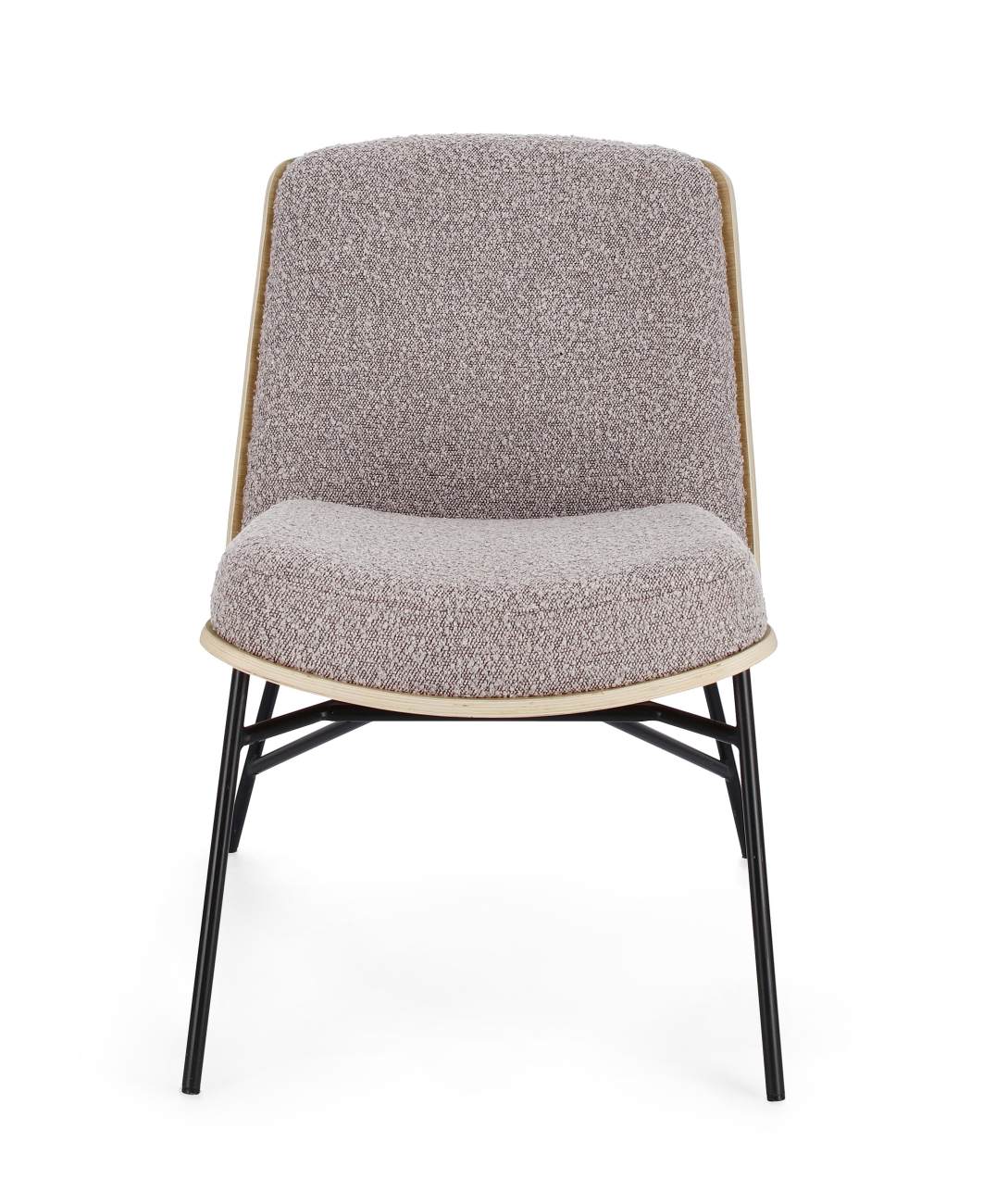 Der Sessel Emmerson überzeugt mit seinem modernen Stil. Gefertigt wurde er aus Boucle-Stoff, welcher einen braunen Farbton besitzt. Das Gestell ist aus Metall und hat eine schwarze Farbe. Der Sessel besitzt eine Sitzhöhe von 46 cm.