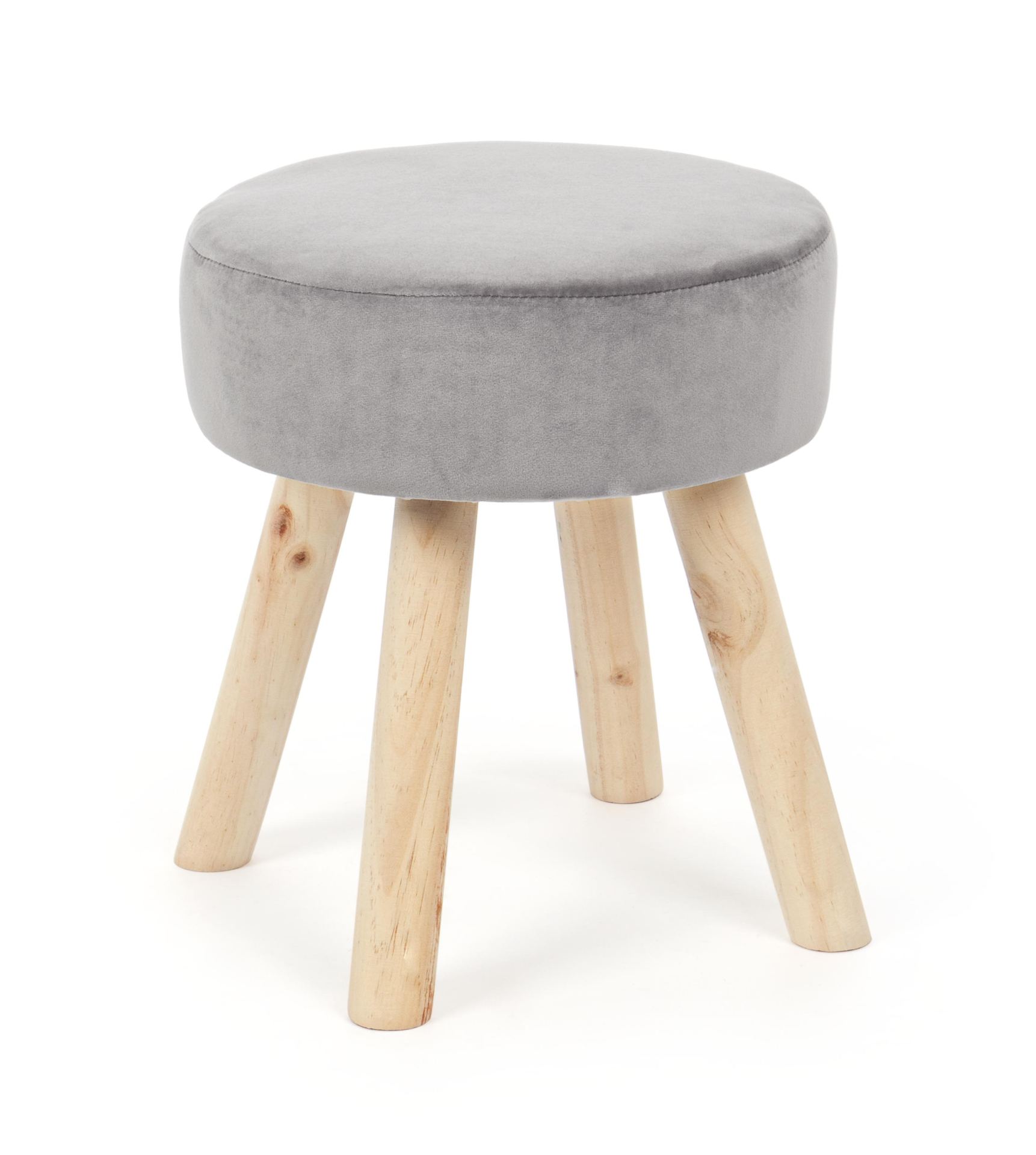 Hocker Adeline in Samt-Optik, Grau Hocker Adeline in Samt-Optik, Grau