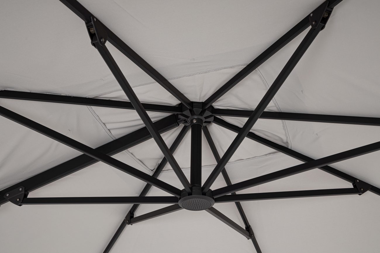Sonnenschirm Vega aus Aluminium 3x3 m, Hellgrau