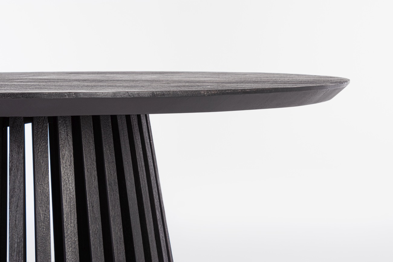 Esstisch Odion aus Mangoholz Ø 130 cm, Schwarz