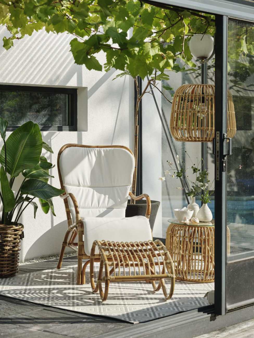 Gartenstuhl Vallda mit Armlehne, Natur