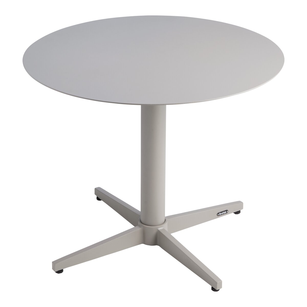 Gartencouchtisch Mill von Brafab aus Aluminium, modern rund, hellgrau, Ø 60 cm