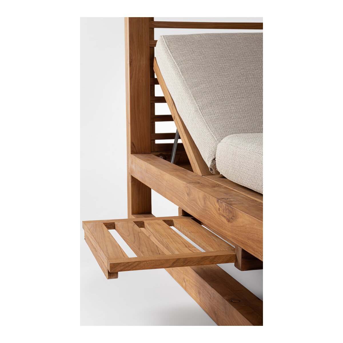 Gartendaybed Honolulu - Teakholz Natur & Olefin-Stoff, inkl. Kissen