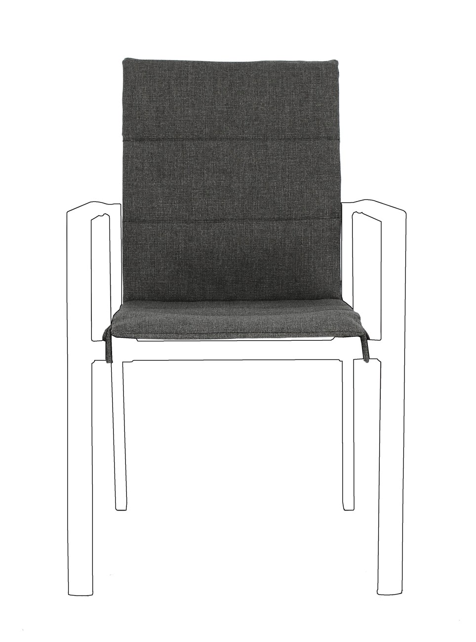 Auflage für Gartenstuhl Konnor, Dunkelgrau
