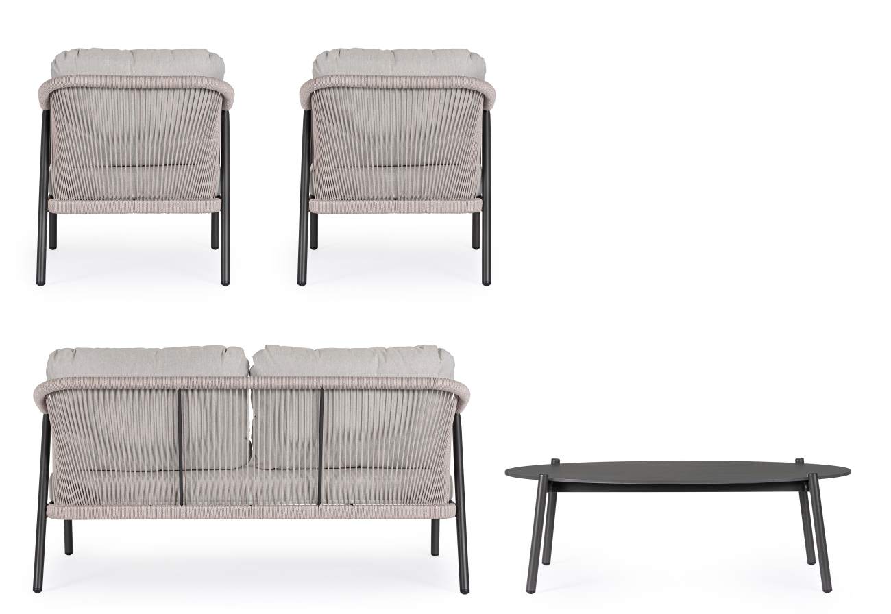 Garten-Set Miravet 4er Gruppe, Anthrazit / Taupe