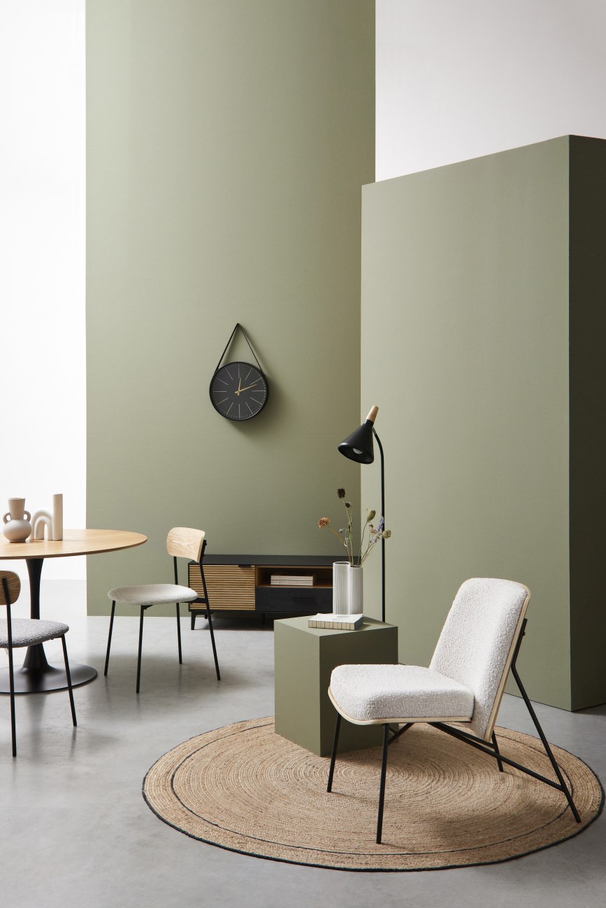 Esszimmerstuhl Genevieve aus Boucle-Stoff, Braun