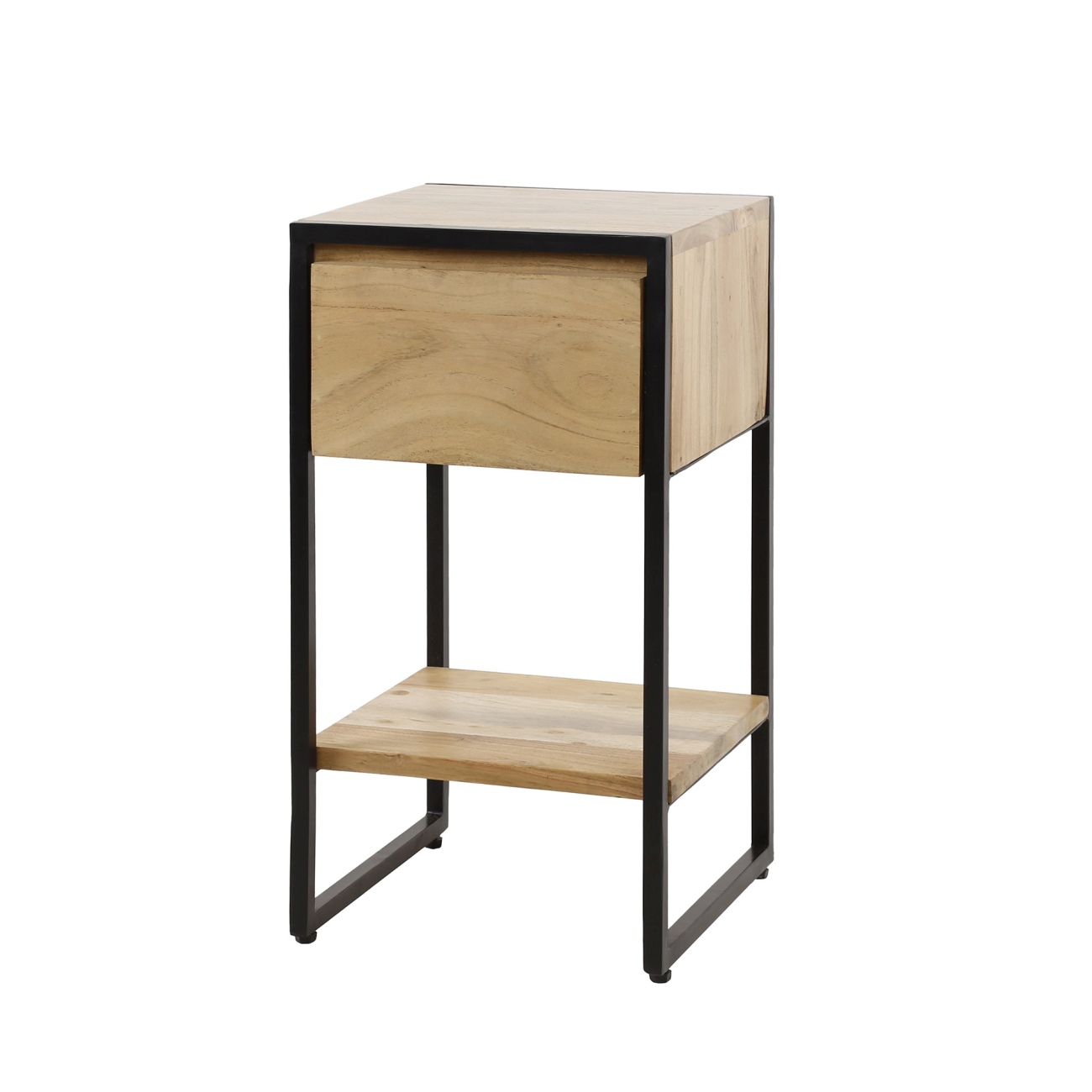 Nachttisch Strawud - Akazienholz massiv Natur, Schublade & Fach Nachttisch Strawud - Akazienholz massiv Natur, Schublade & Fach