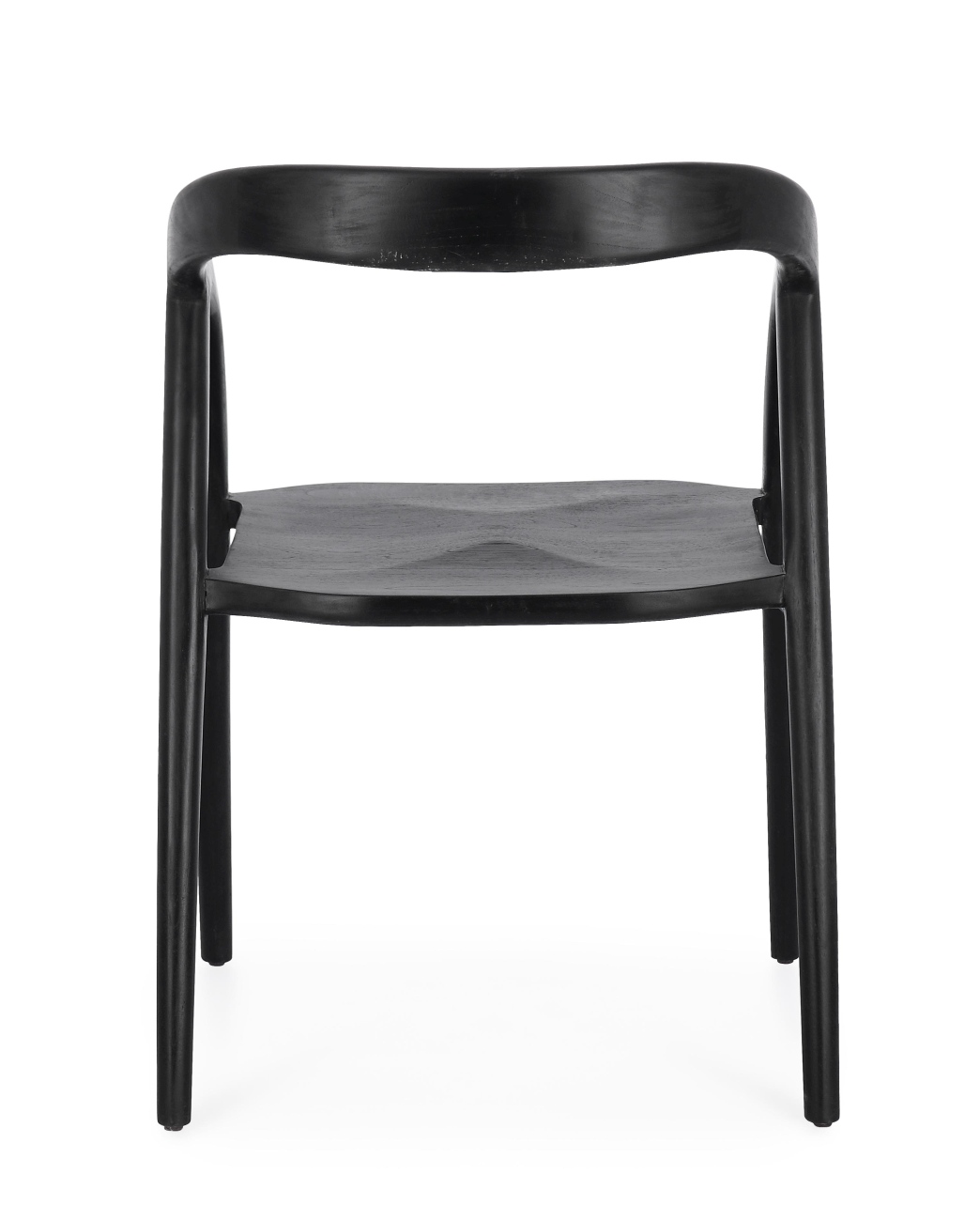 Esszimmerstuhl Dotty aus Teakholz, Schwarz