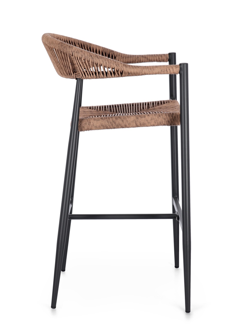 Gartenbarhocker Jandia aus Aluminium, Anthrazit / Natur