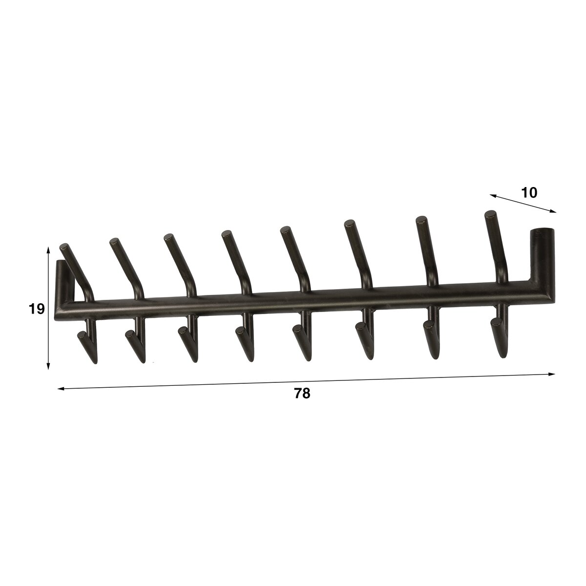 Wandgarderobe Obut Metall mit 16 Haken, Bronze/Drift Brown