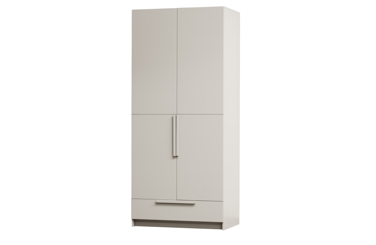 Kleiderschrank Split aus Kiefernholz Hellgrau, 95 cm Kleiderschrank Split aus Kiefernholz Hellgrau, 95 cm