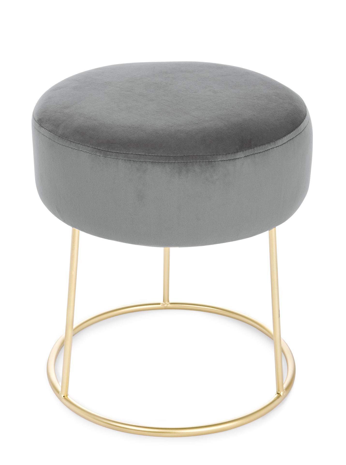 Hocker Clarissa in Samt-Optik, Grau Hocker Clarissa in Samt-Optik, Grau