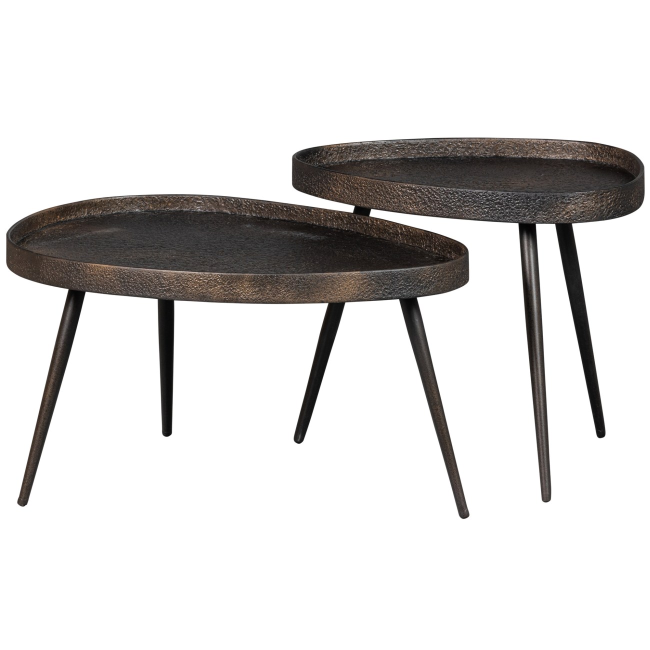 Beistelltisch Crude 2er-Set aus Metall, Bronze Beistelltisch Crude 2er-Set aus Metall, Bronze