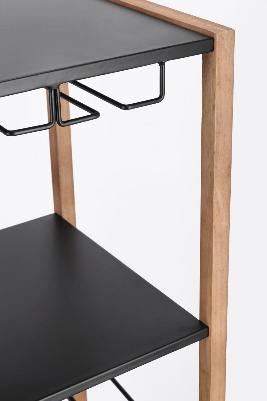 Weinregal Isaac aus Metall, Natur