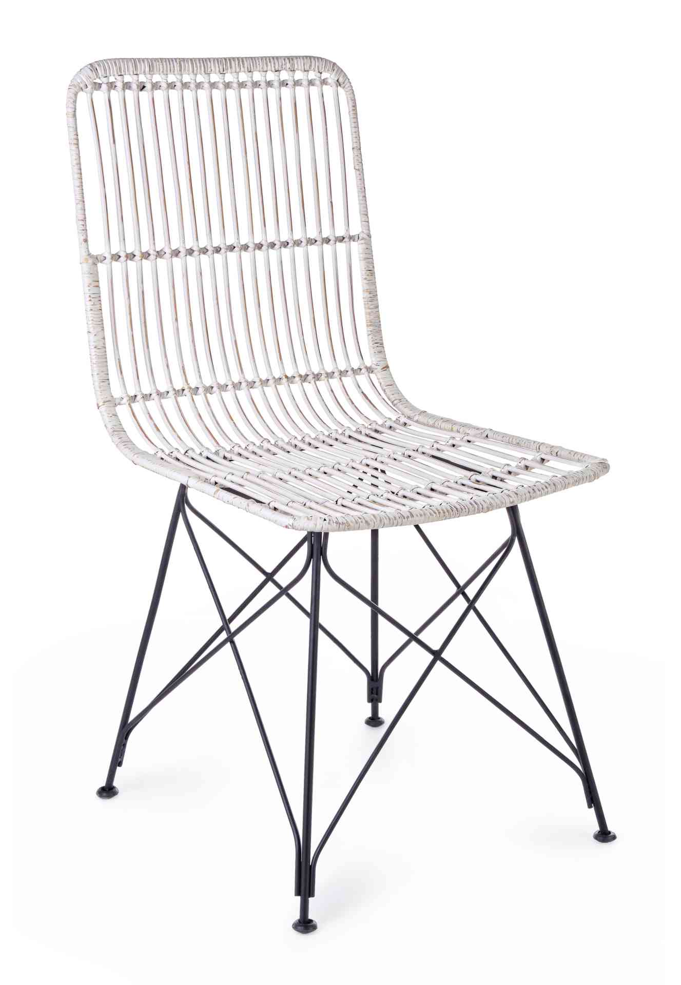 Der Stuhl Lucila Kabu überzeugt mit seinem modernem Design.Gefertigt wurde der Stuhl aus einem Kabugeflecht, welches einen weißen Farbton besitzt. Das Gestell ist aus Metall und hat eine Schwarze Farbe. Die Sitzhöhe beträgt 45 cm.