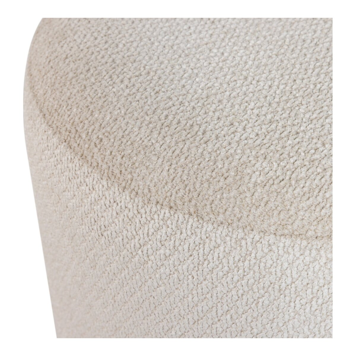 Polsterhocker Islen - Bouclé-Stoff Beige, mit Drehfuß