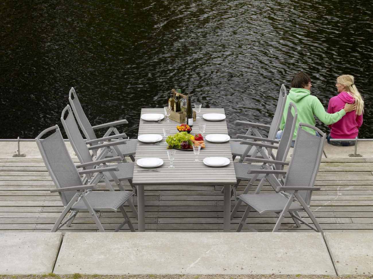 Gartenstuhl Andy mit Armlehne, Anthrazit