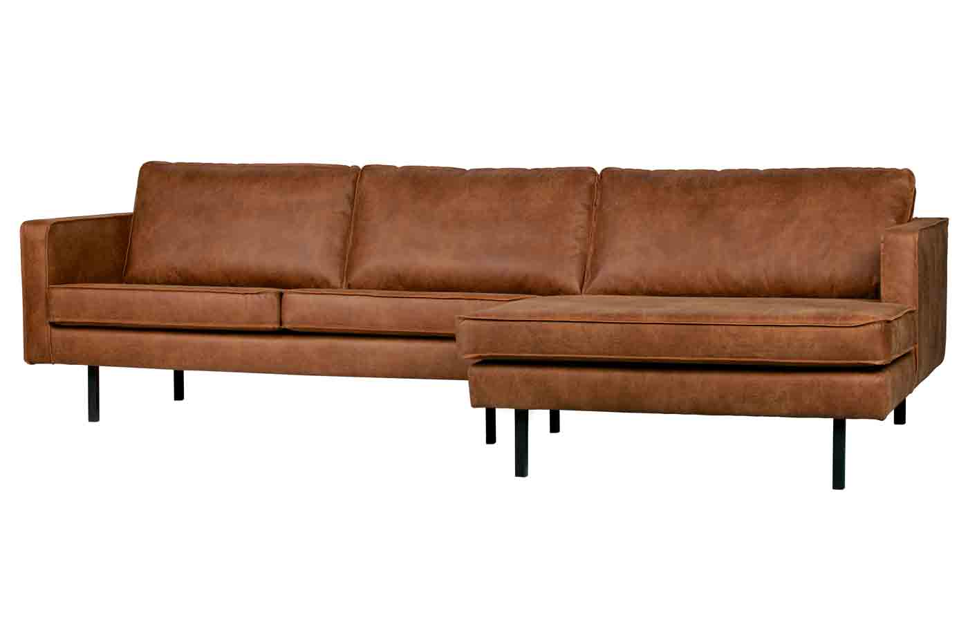 Ecksofa Rodeo Chaiselongue Eco Leder, rechts Cognac Ecksofa Rodeo Chaiselongue Lederoptik, rechts Cognac