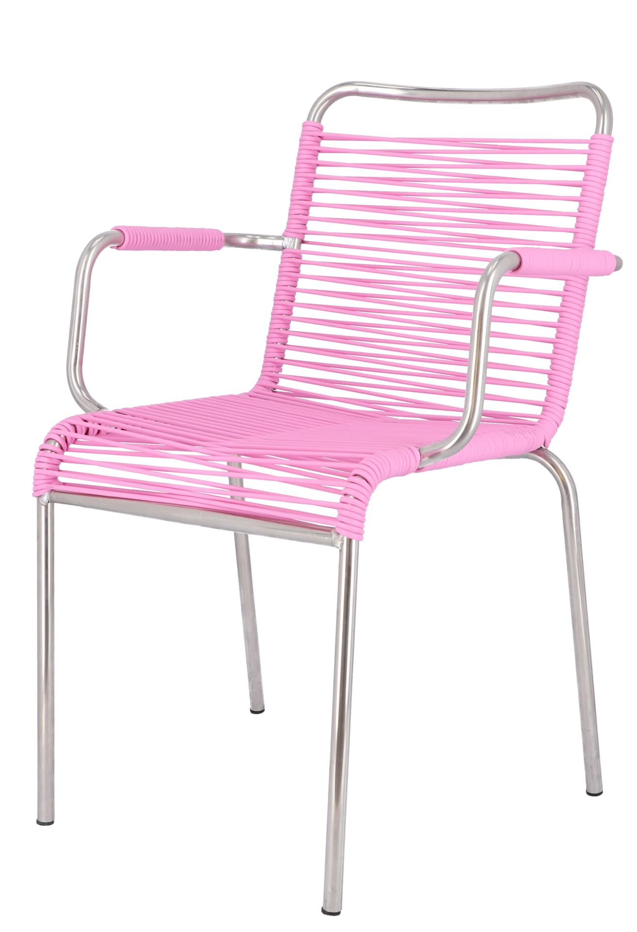 Stapelsessel Spaghetti aus Aluminium, Pink Stapelsessel Spaghetti aus Aluminium, Pink