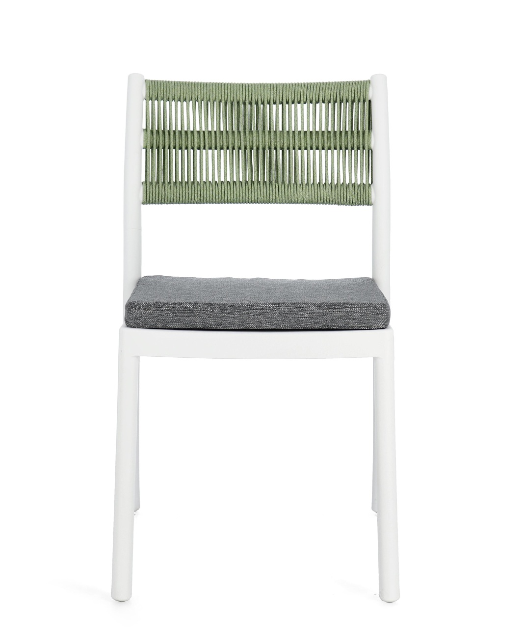 Gartenstuhl Alvin aus Metall, Weiß / Grün