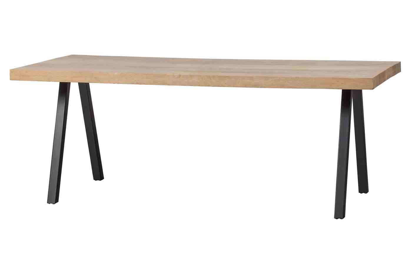 Esstisch Tablo Mangoholz Tischplatte und schöner natürlicher Oberfläche inkl. Metallgestell 2er Set in Schwarz