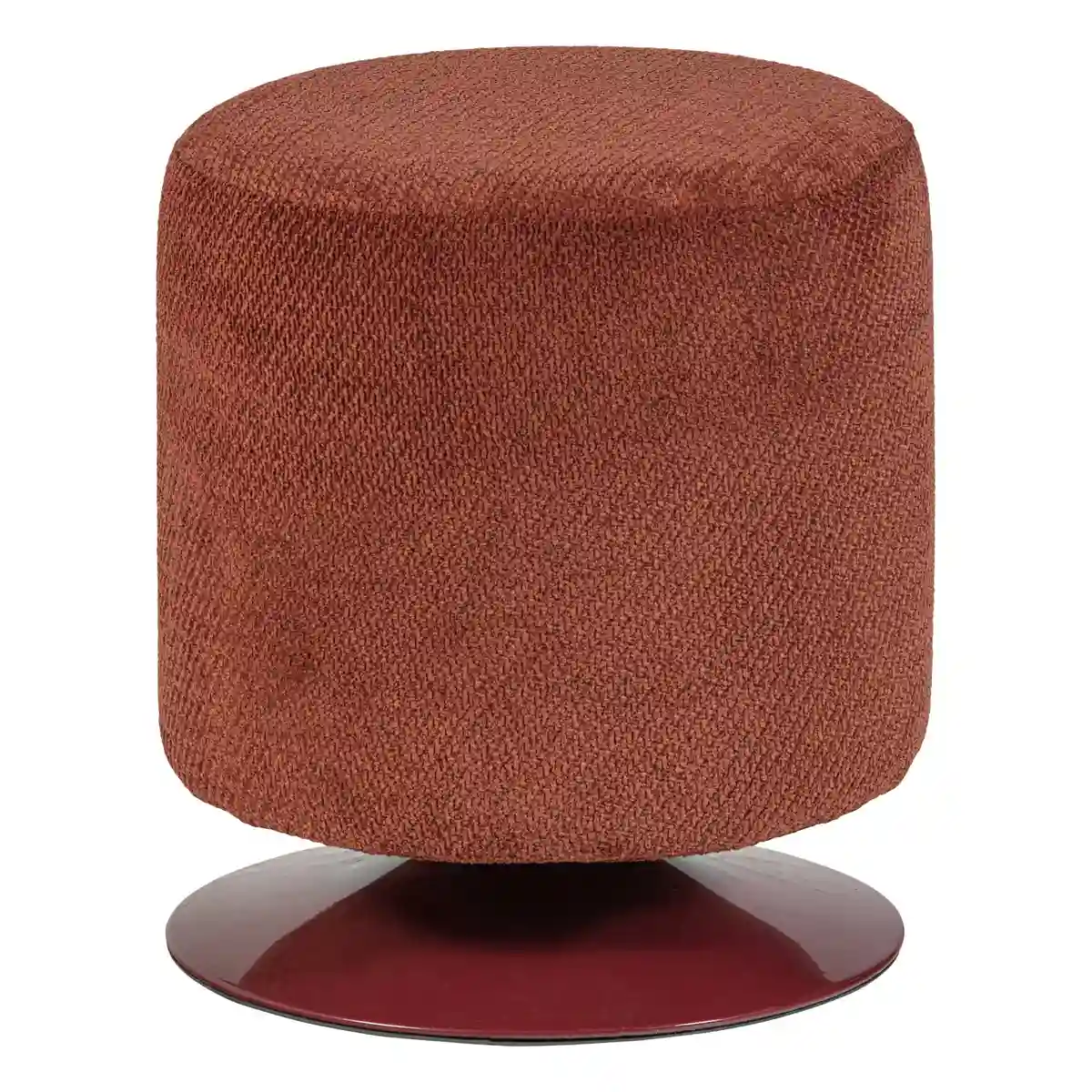 Polsterhocker Islen - Bouclé-Stoff Bordeauxrot, mit Drehfuß