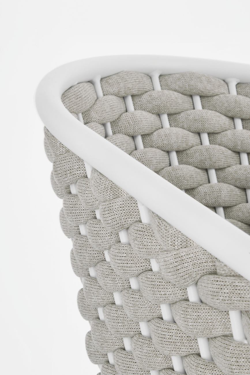 Gartenstuhl Margalida aus Aluminium, Hellgrau / Weiß