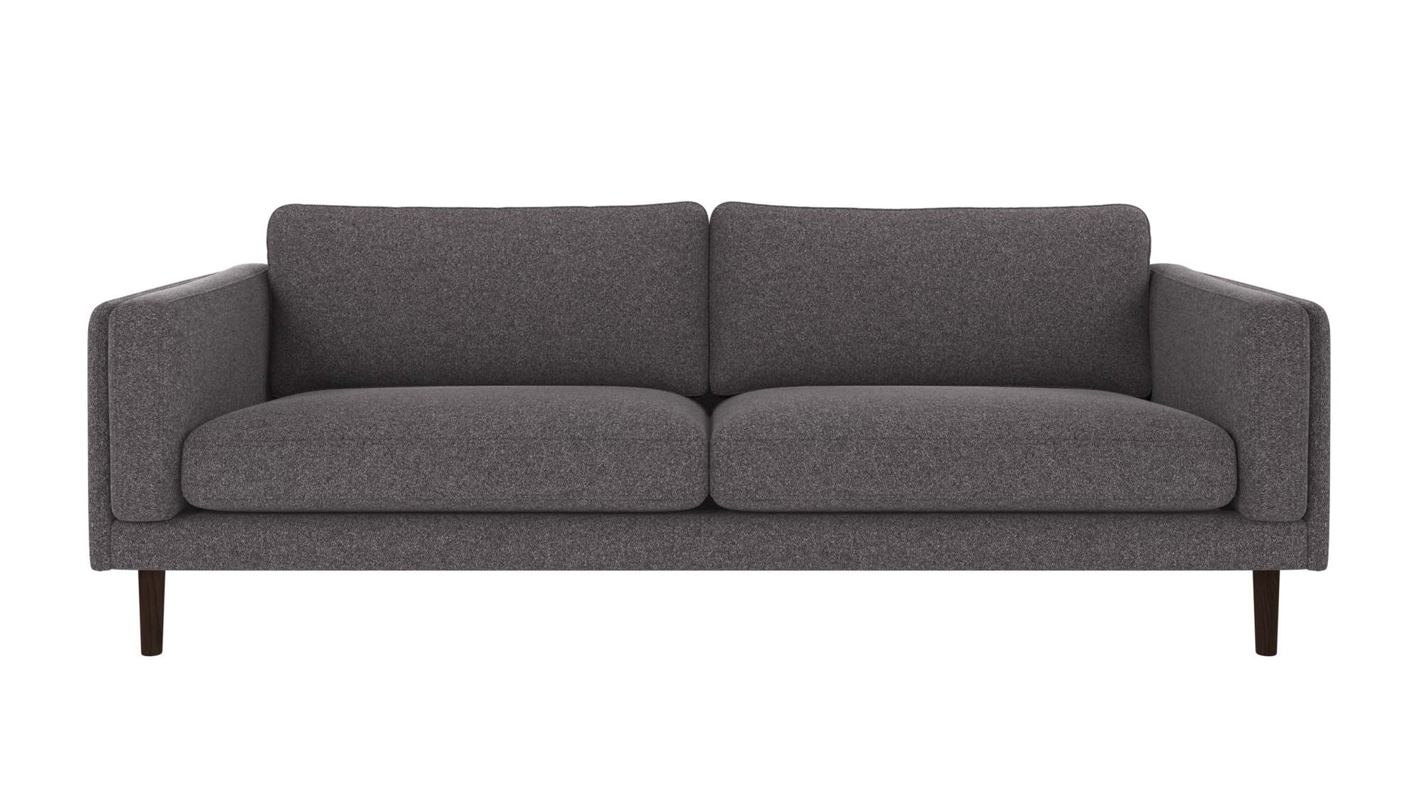 Sofa Braden 3-Sitzer aus Stoff, klassisch, Beine in Braun, Bezug Brenda Dunkelgrau