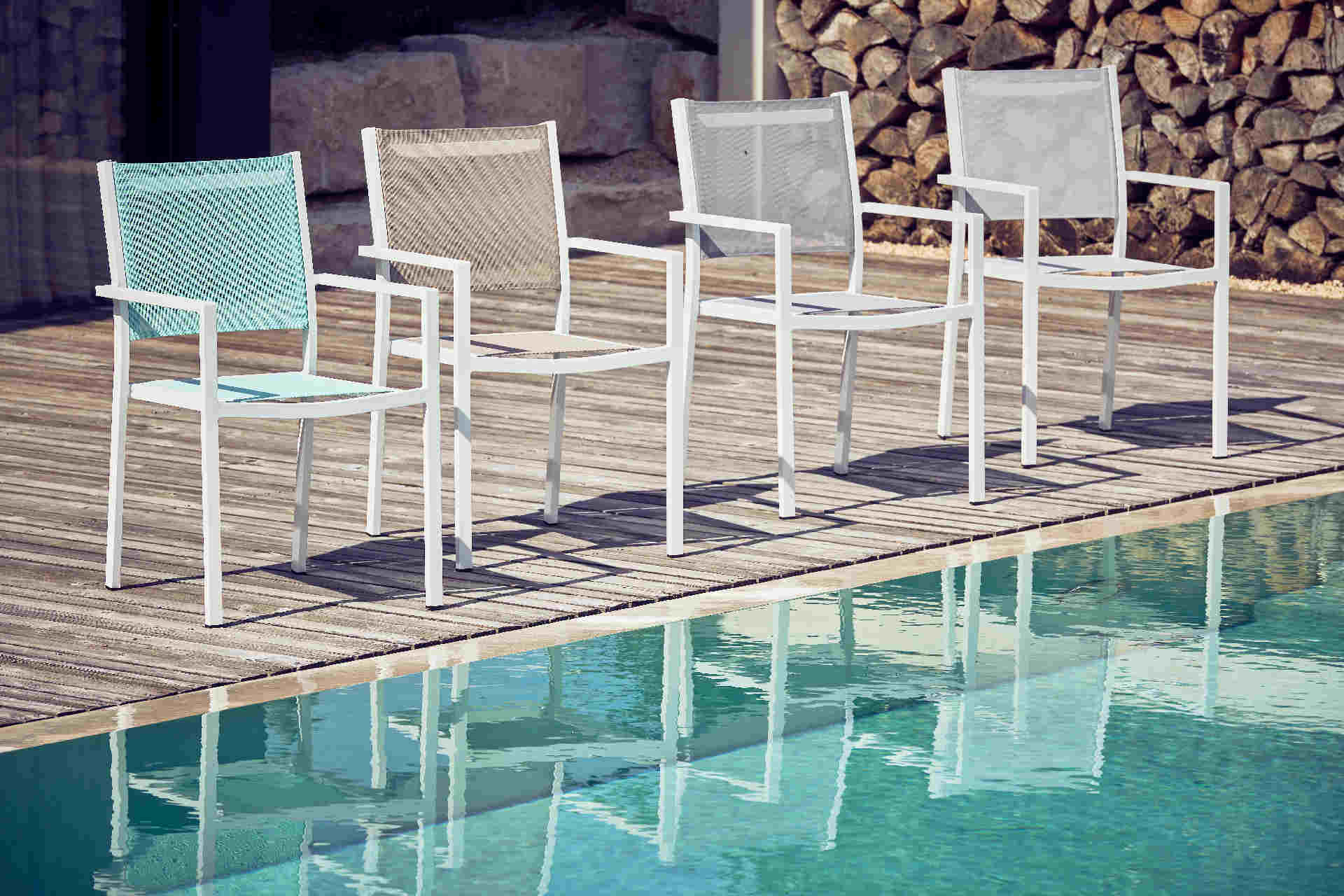 JanKurtz Gartenstuhl Gartensessel Aria Armlehne Textilene Aluminium stapelbar