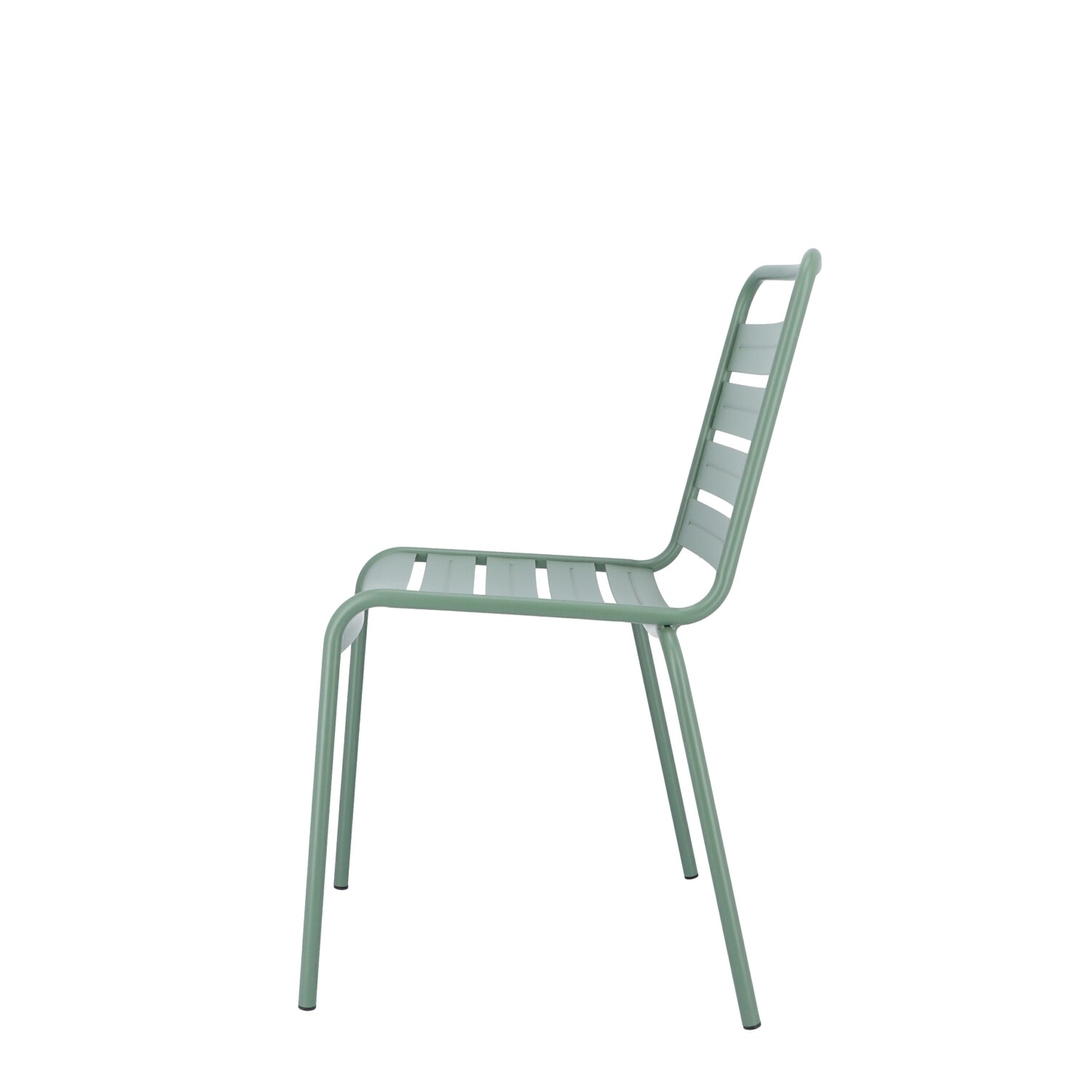 Der moderne Stapelstuhl Mya wurde aus Aluminium gefertigt und hat einen salbei Farbton. Designet wurde der Stuhl von der Marke Jan Kurtz.