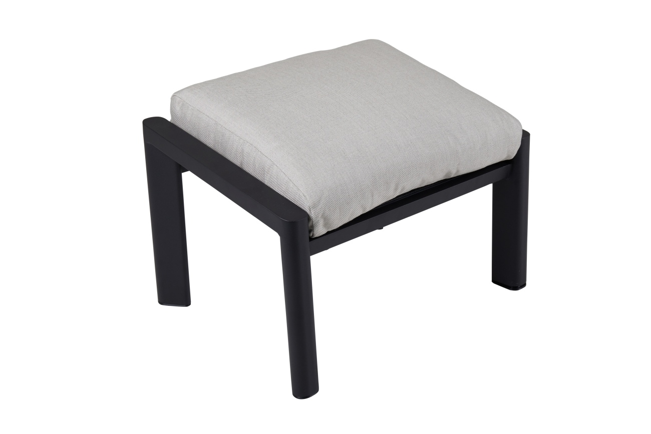 Gartenhocker Slide mit Kissen, Schwarz / Hellgrau Gartenhocker Slide mit Kissen, Schwarz / Hellgrau