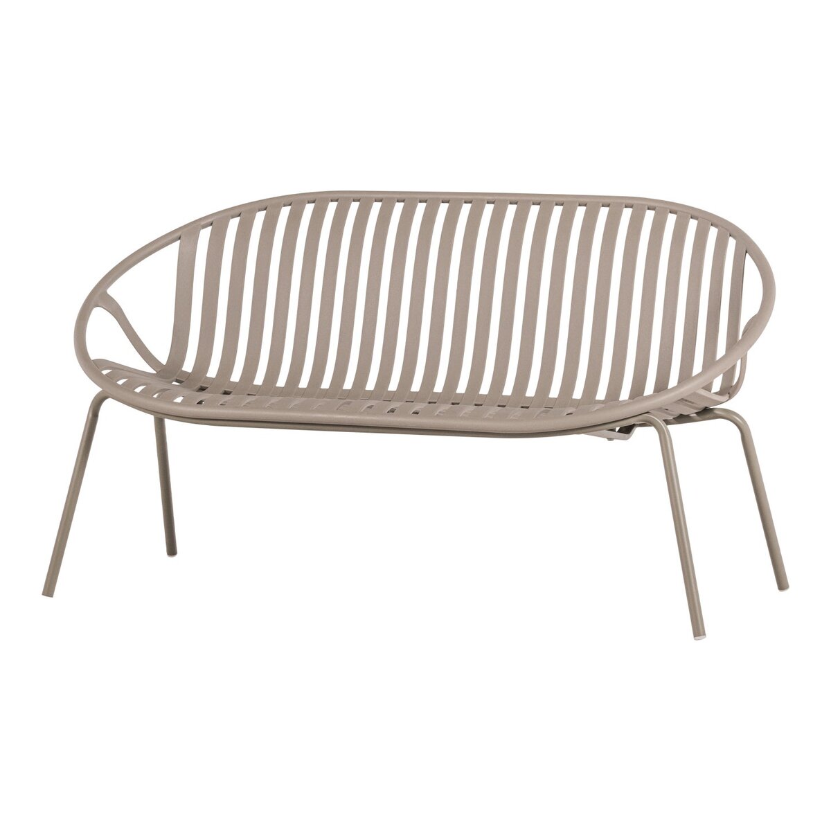2-Sitzer Gartensofa Bruce - Aluminium & Polypropylen, Sand