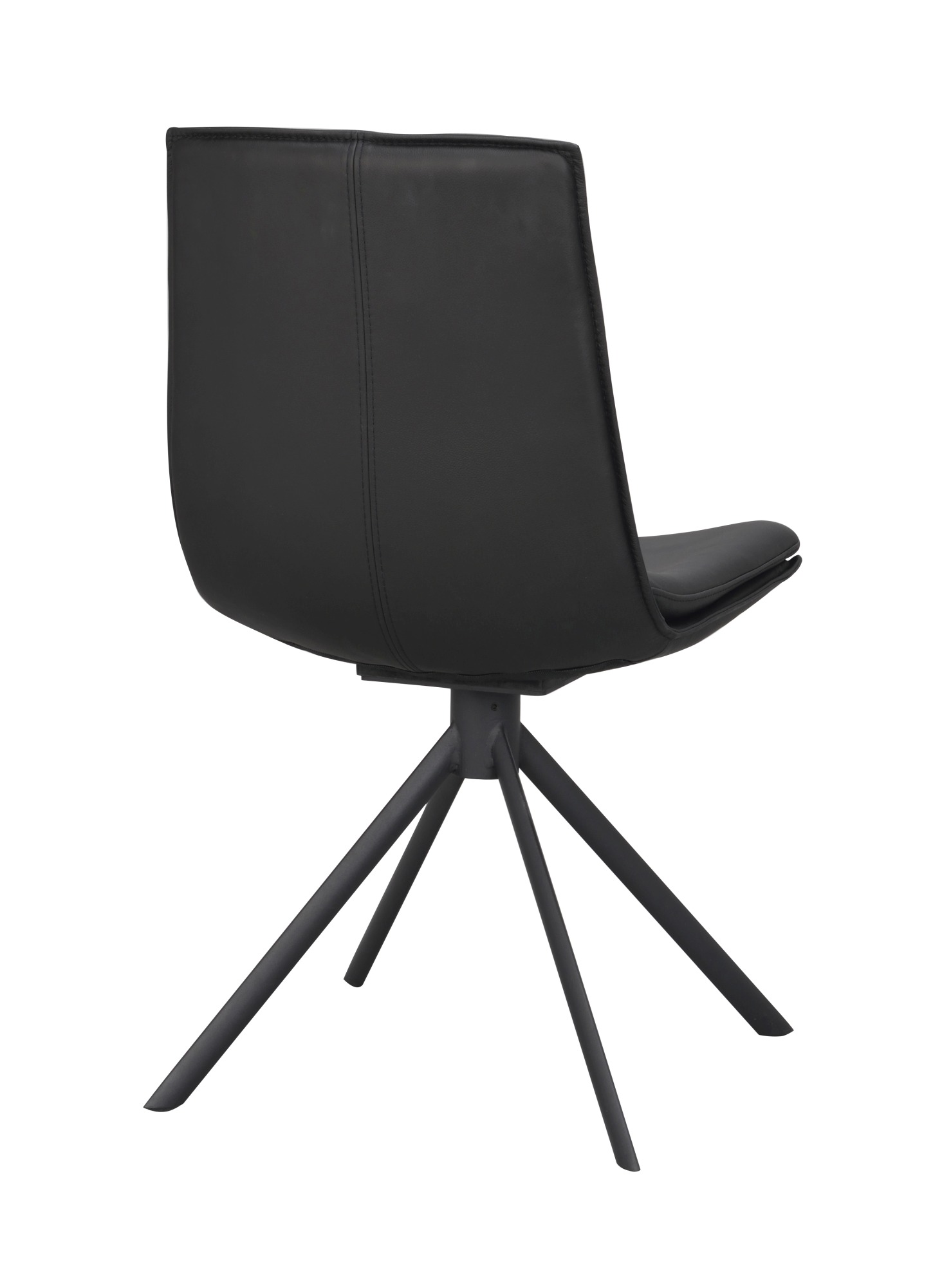 Komfortabel & schön – Stuhl Lowell 2er Set Drehgestell, Leder Schwarz.