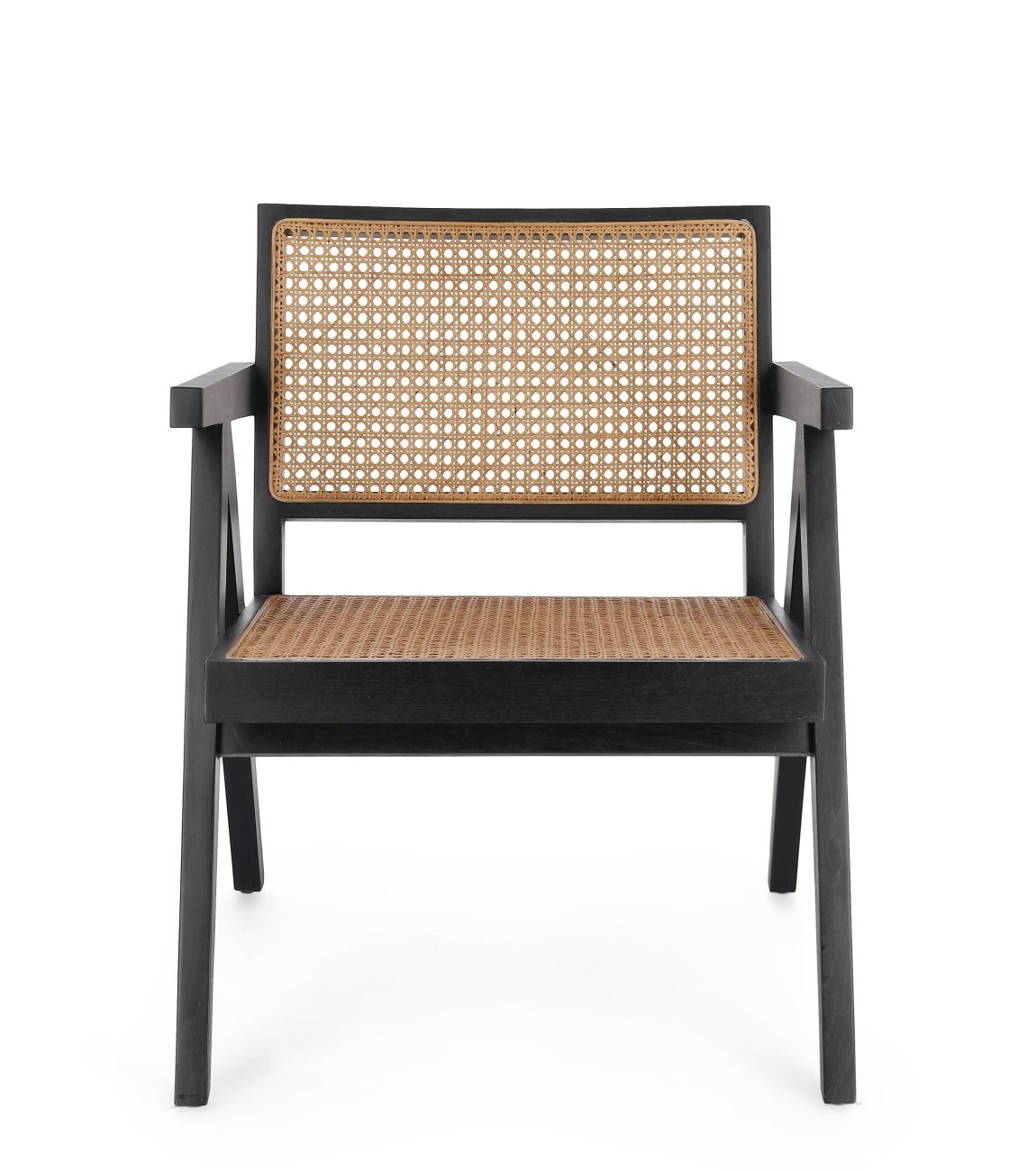 Der Sessel Galia überzeugt mit seinem modernen Stil. Gefertigt wurde er aus Teakholz, welches einen schwarzen Farbton besitzt. Die Rückenlehne ist aus Rattan und hat eine natürliche Farbe. Der Sessel besitzt eine Sitzhöhe von 41 cm.