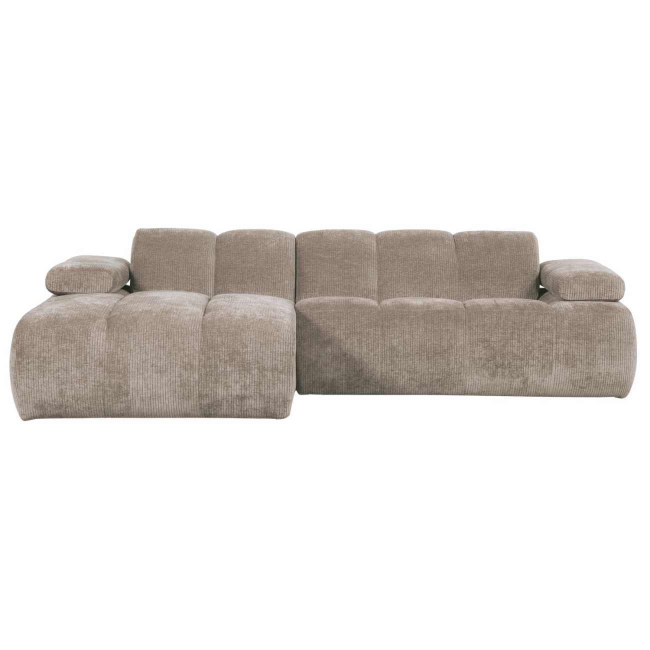 Chaiselongue Mojo aus Flachcord Links, Dunkelsand Chaiselongue Mojo aus Flachcord Links, Dunkelsand