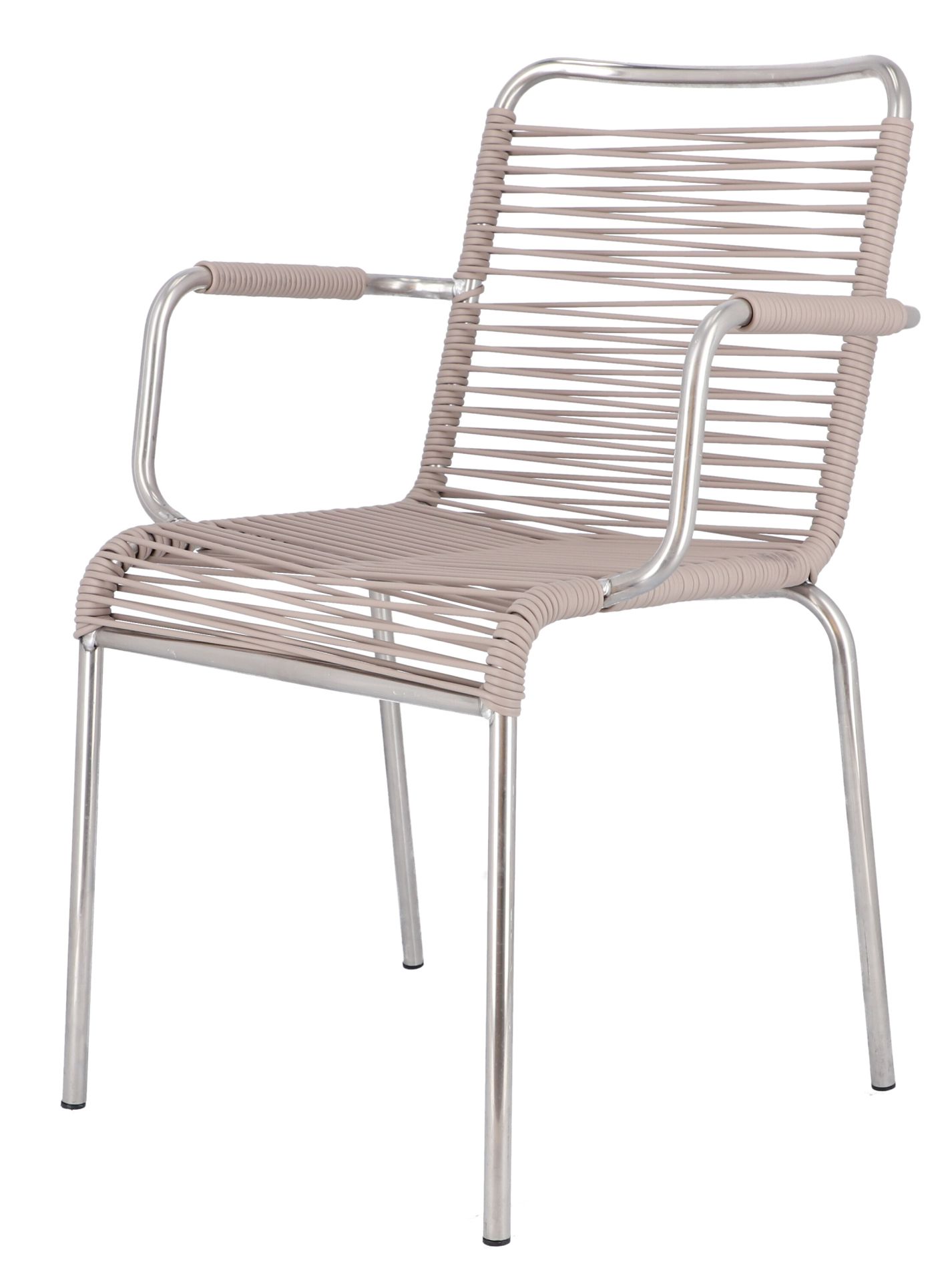 Stapelsessel Spaghetti aus Aluminium, Taupe Stapelsessel Spaghetti aus Aluminium, Taupe