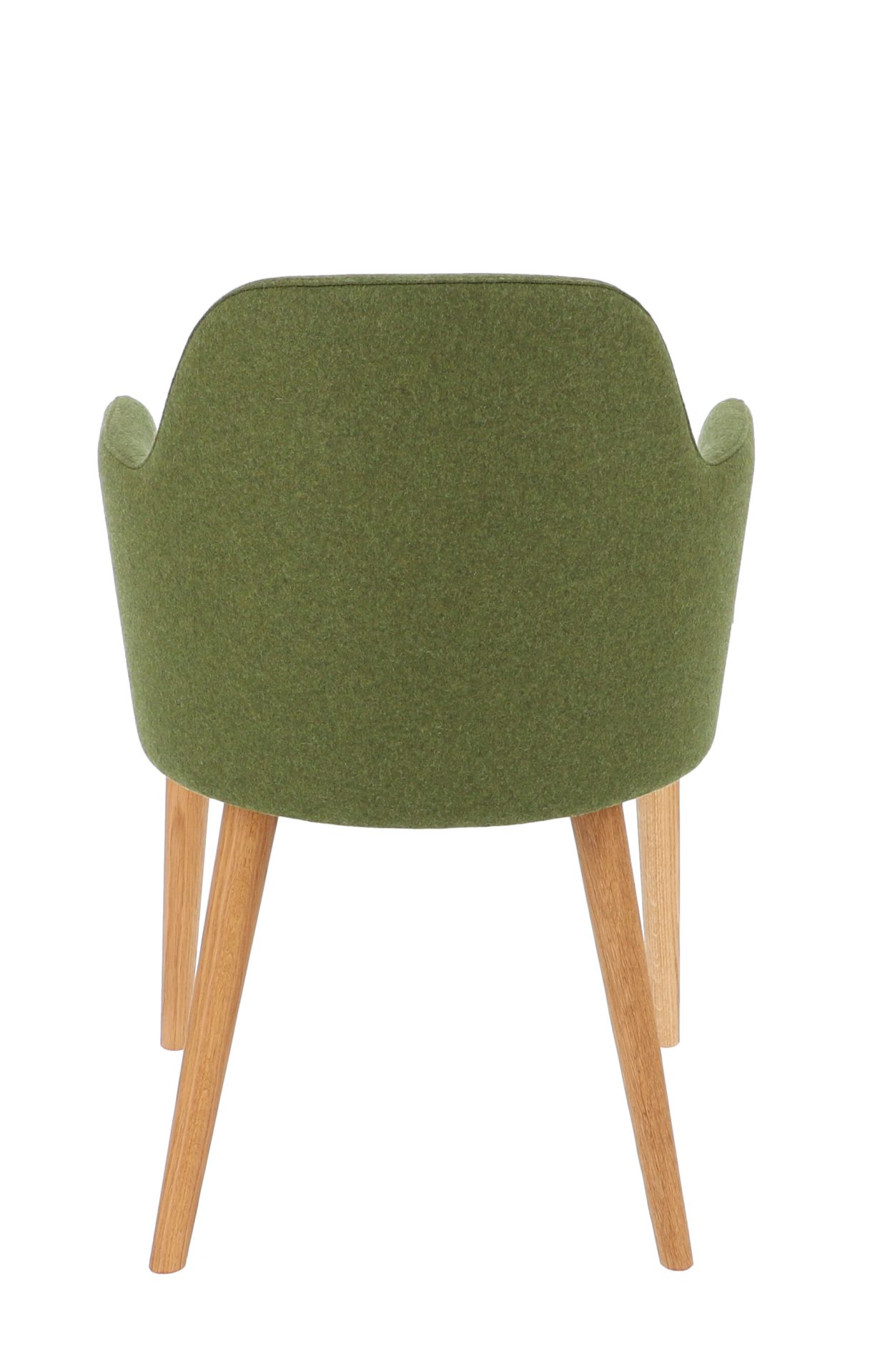 Der Sessel Flaminia wurde aus einem Eichenholz Gestell gefertigt. Die Sitz- und Rückenfläche ist aus Wolle. Designet wurde der Sessel von der Marke Jan Kurtz und hat eine moosgrüne Farbe.