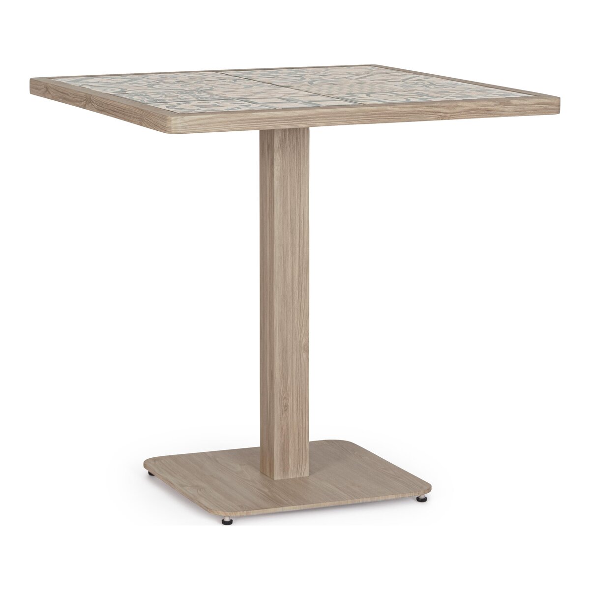 Garten-Bistrotisch Kalimera - Aluminium Timber Natur, 73 x 73 cm