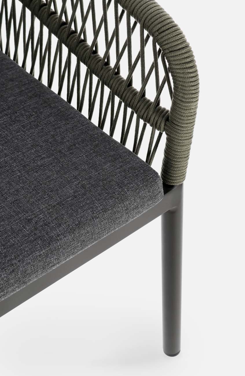 Gartenstuhl Galdana aus Aluminium, Grün / Anthrazit