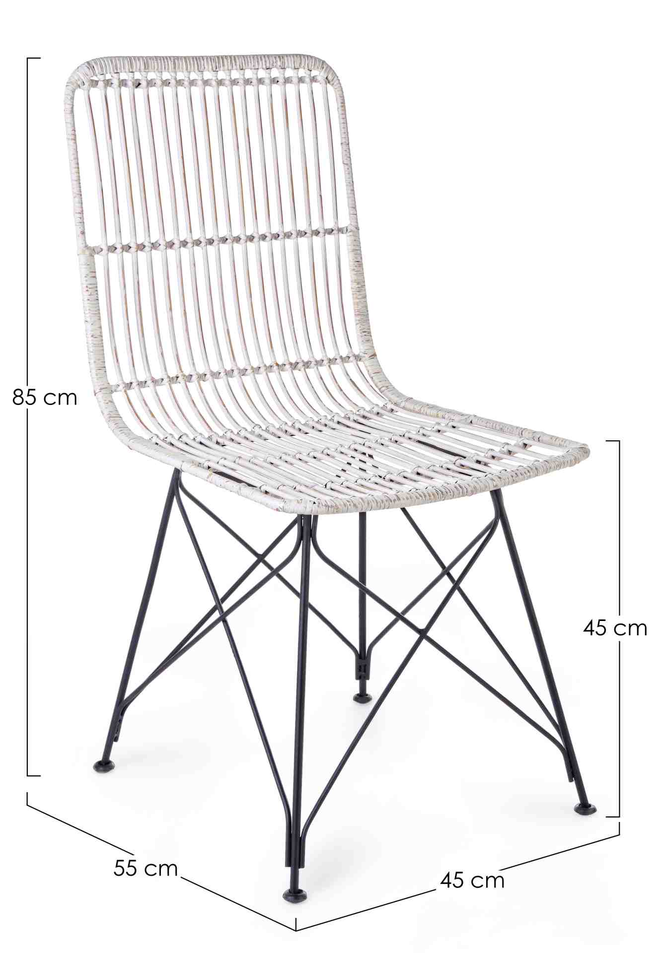 Der Stuhl Lucila Kabu überzeugt mit seinem modernem Design.Gefertigt wurde der Stuhl aus einem Kabugeflecht, welches einen weißen Farbton besitzt. Das Gestell ist aus Metall und hat eine Schwarze Farbe. Die Sitzhöhe beträgt 45 cm.